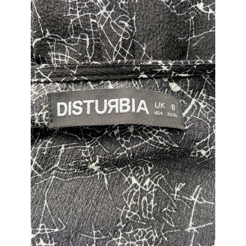 Disturbia Spellwork Midi Wrap Dress Size US 4 UK 8 Black Goth Witchy Grunge Emo - Picture 4 of 13